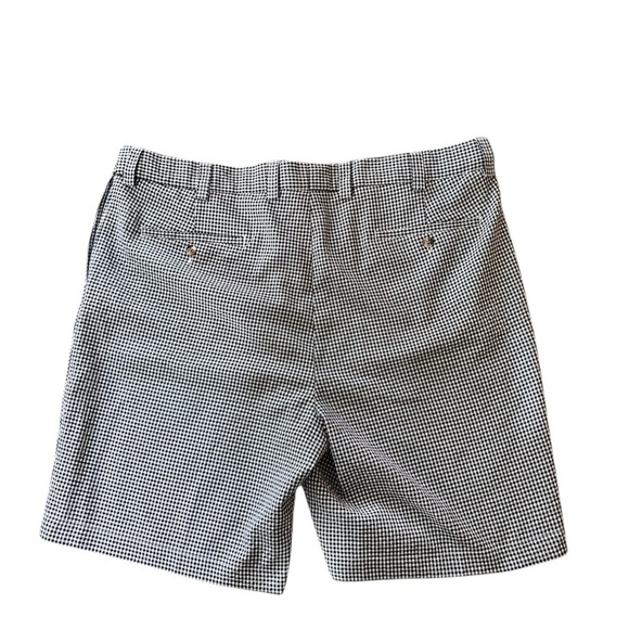 Oak Hill Gingham Seersucker Waist Relaxer Big N Tall Shorts Sz 46 Navy Pockets - Picture 3 of 8